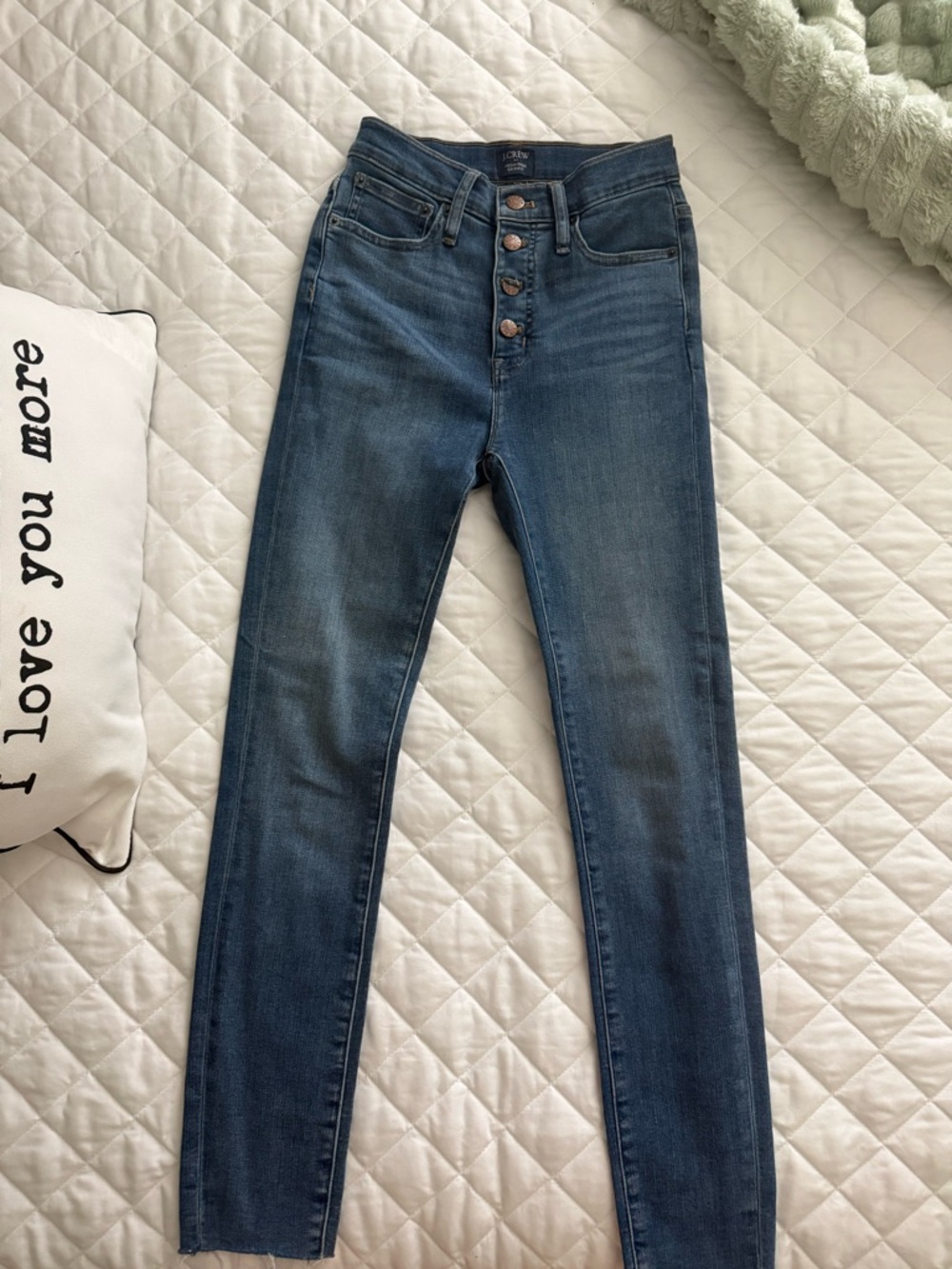J Crew High-Rise skinny  Button-Fly Women's Blue Jean